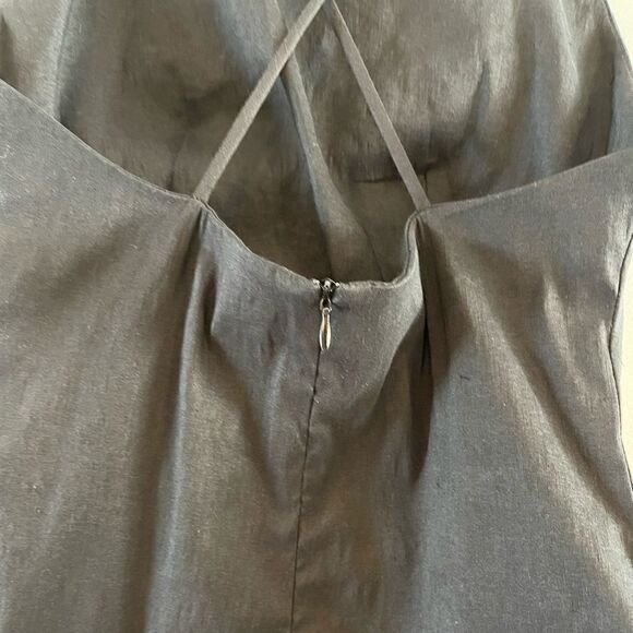 ZARA Linen Blend Strappy Mini Dress || SZ XS || Black - Picture 6 of 15